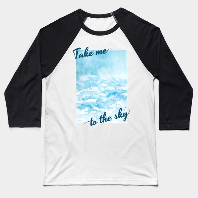 Take Me To The Sky- BTS Wings Baseball T-Shirt by chelsyn